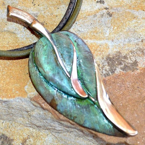 EC-047 Pendant Brass Contemporary Leaves $90 at Hunter Wolff Gallery